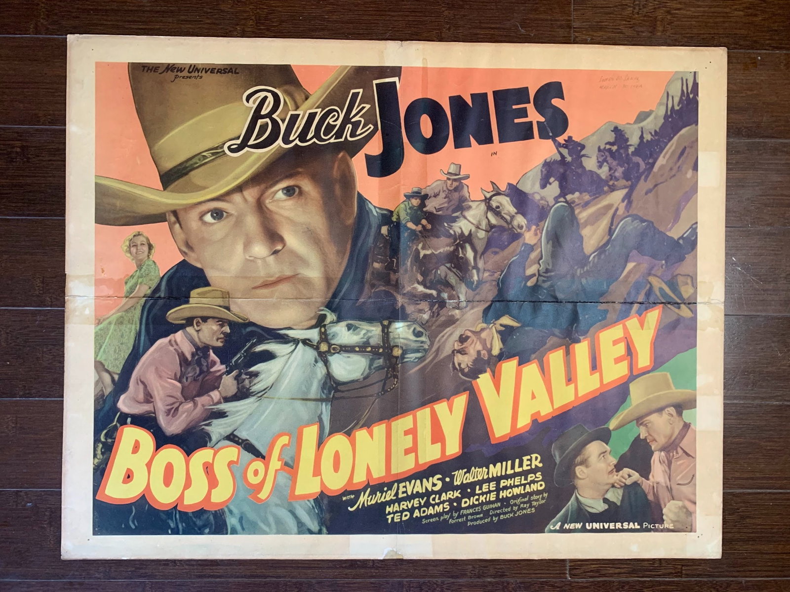 Boss Of Lonely Valley - Rare Buck Jones (1937) US Half Sheet Movie Poster (1 of 4)