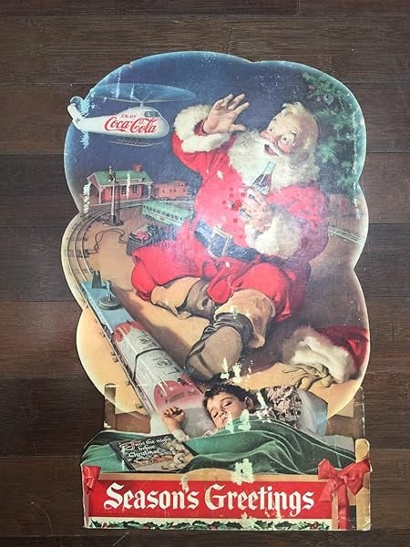 Santa And Coca Cola Helicopter Display (1962) US Advertising Poster: Title: Santa And Coca Cola Helicopter Display (1962) US Advertising Poster Description: Santa And Coca Cola Helicopter Display (1962) US Advertising Poster\n\nPlease refer to the attached photos to de