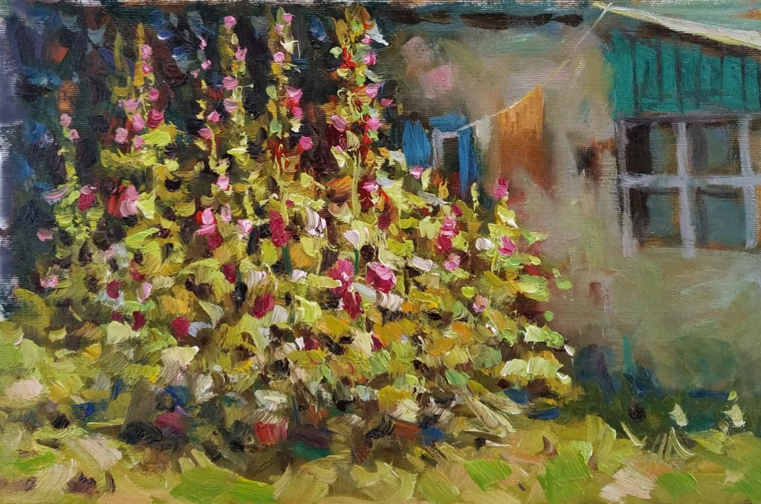 Oil painting Garden Sergey Ivanovich Animov: Title: Oil painting Garden Sergey Ivanovich Animov Description: 486DDD Painter: Sergey Ivanovich Animov Size: 26x38 cm/ 10.23x14.96 inches Components: canvas, oil Original painting from our collection