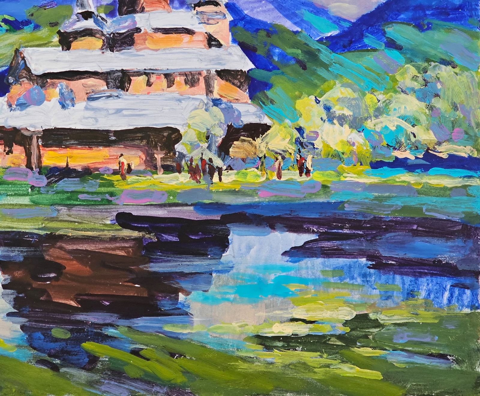 Acrylic painting city of Ivano-Frankivsk Vyacheslav Petrovich Babac - 6