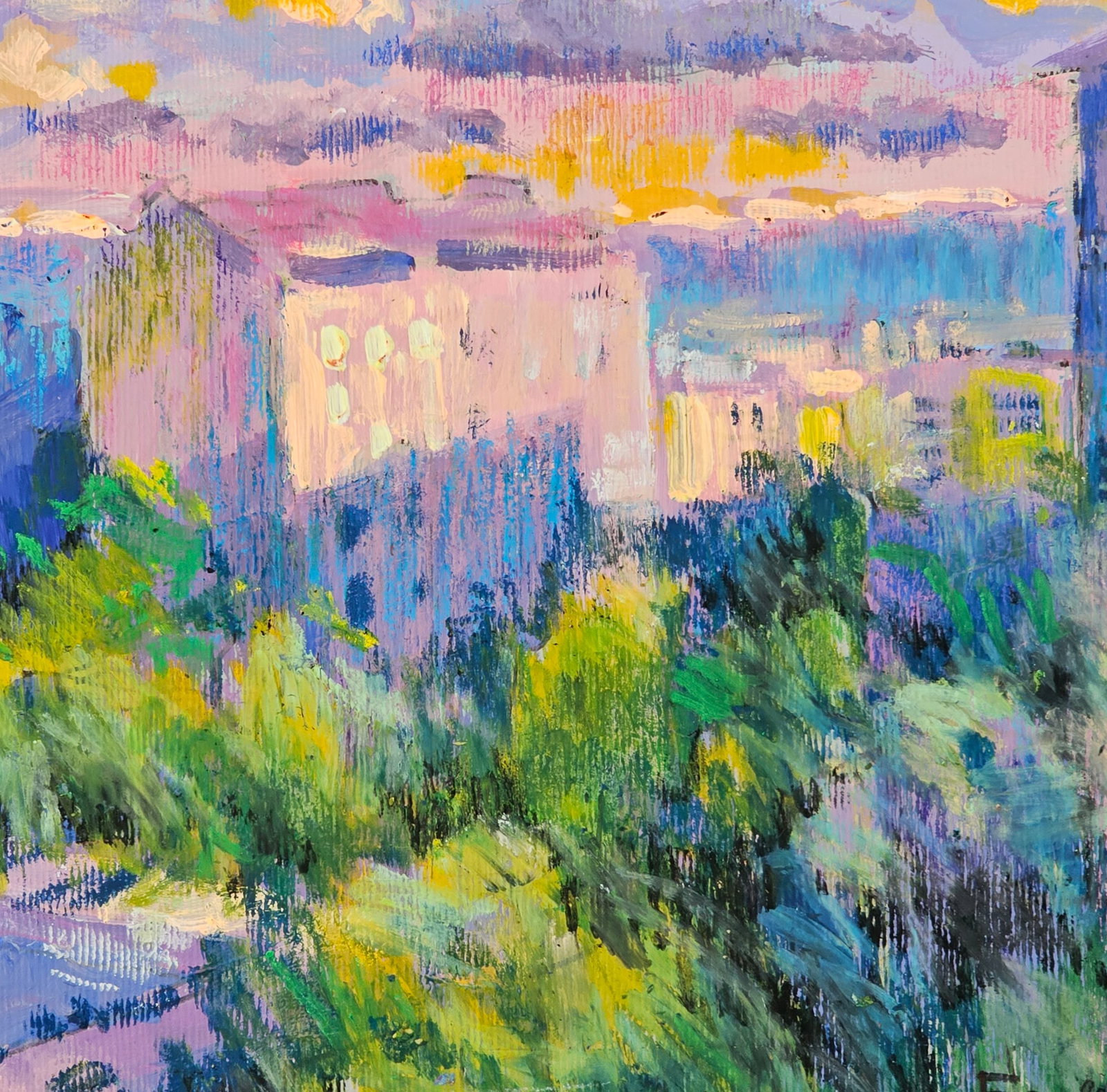 Acrylic painting window landscape Vyacheslav Petrovich Babac - 7