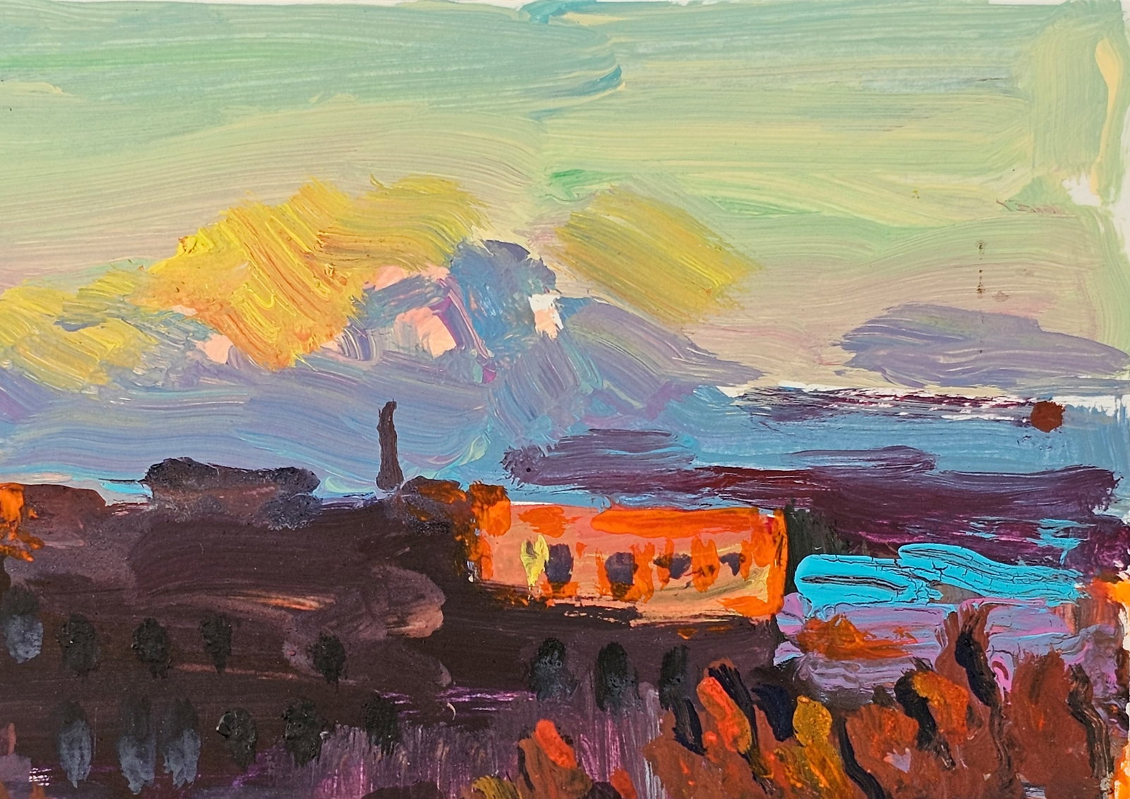 Acrylic painting the city of Ivano-Frankivsk Vyacheslav Petrovich Babac - 4