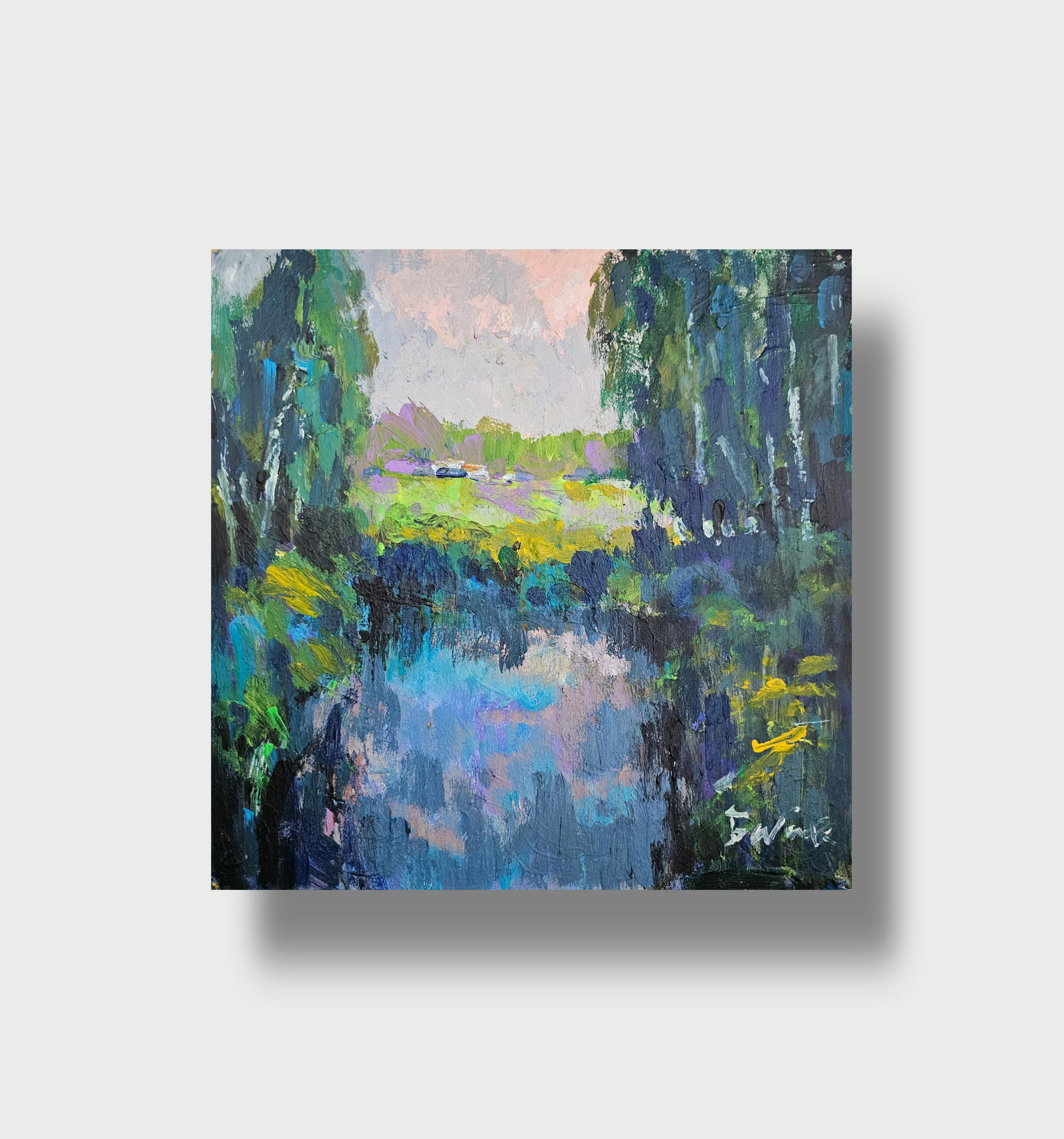 Acrylic painting Lake Vyacheslav Petrovich Babac - 10