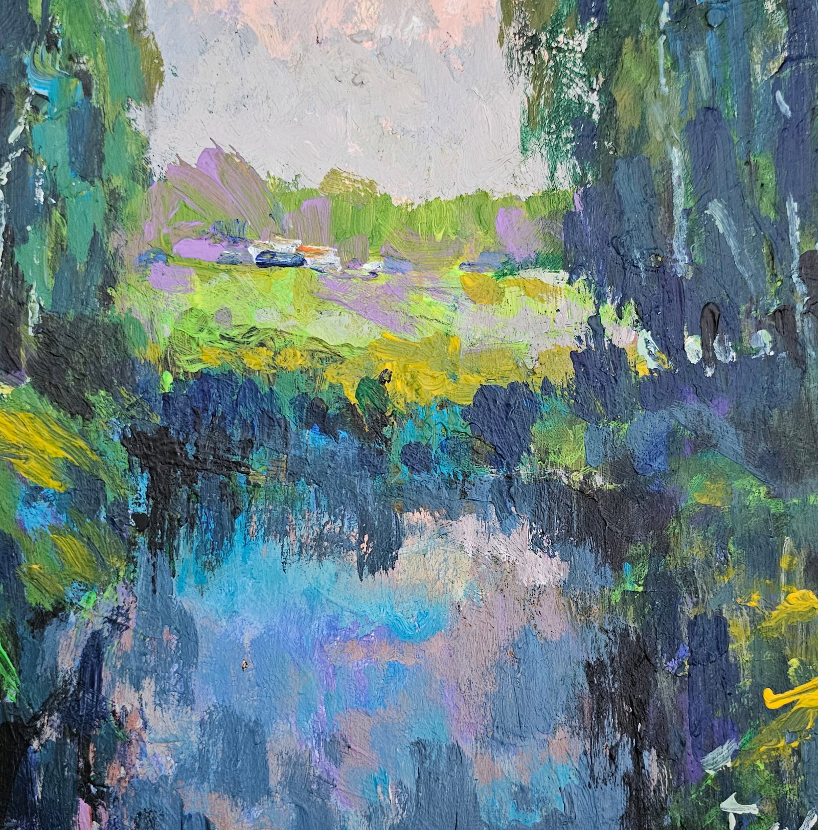 Acrylic painting Lake Vyacheslav Petrovich Babac - 7