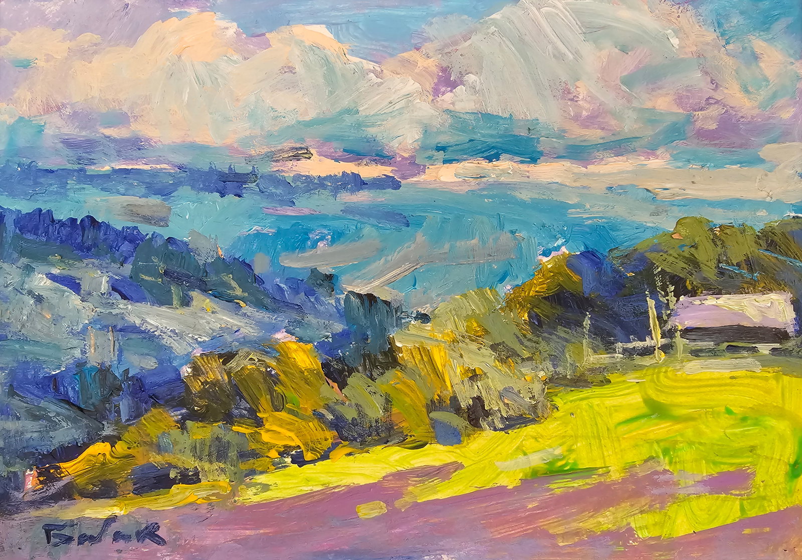 Acrylic painting Carpathian panorama Vyacheslav Petrovich Babac (1 of 10)