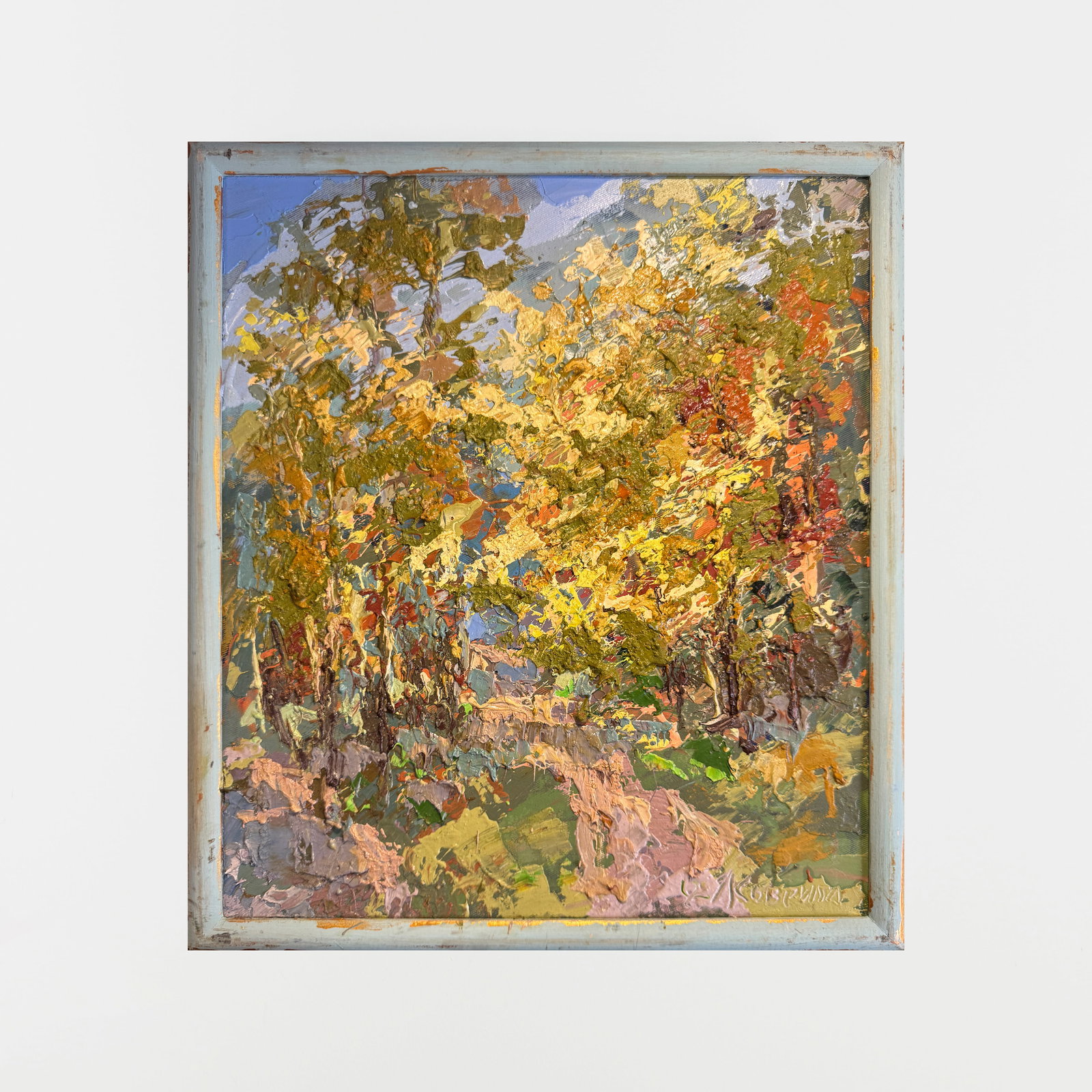 Oil painting with frame Autumn, Skole, Pavliv Stream K. Leonid - 2