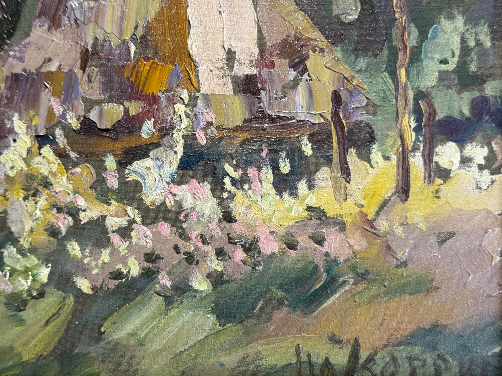 Oil painting with frame An old house K. Leonid - 5