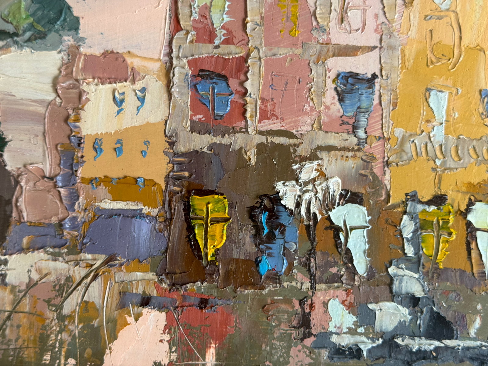 Oil painting with frame Lviv market square K. Leonid - 7