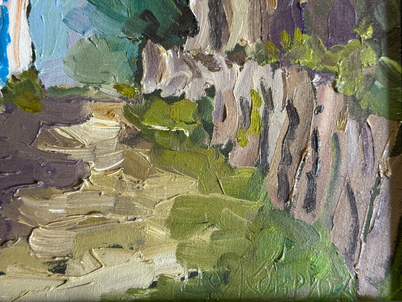 Oil painting with frame An old house K. Leonid - 5