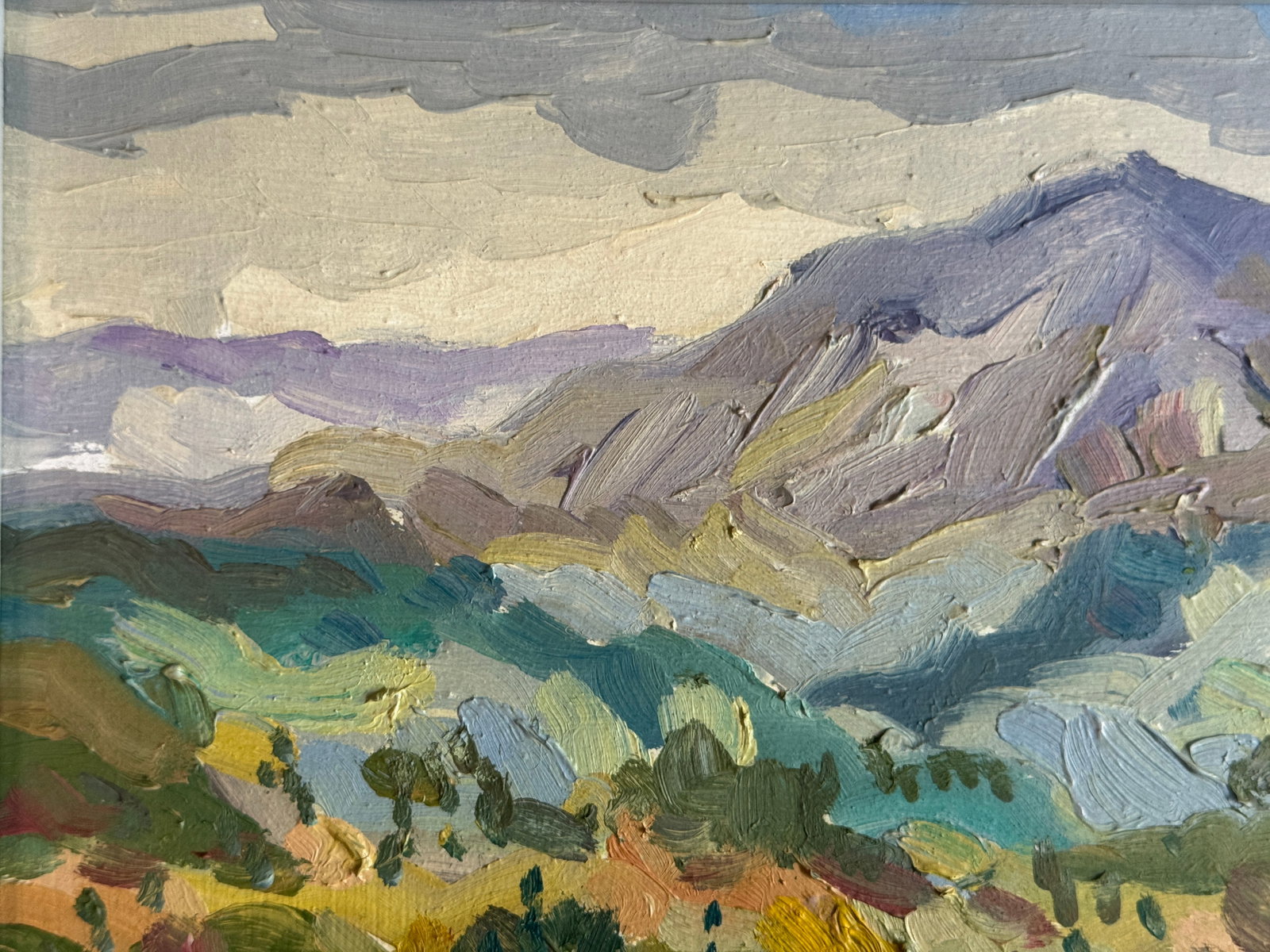 Oil painting with frame Carpathian mountain resort K. Leonid - 2