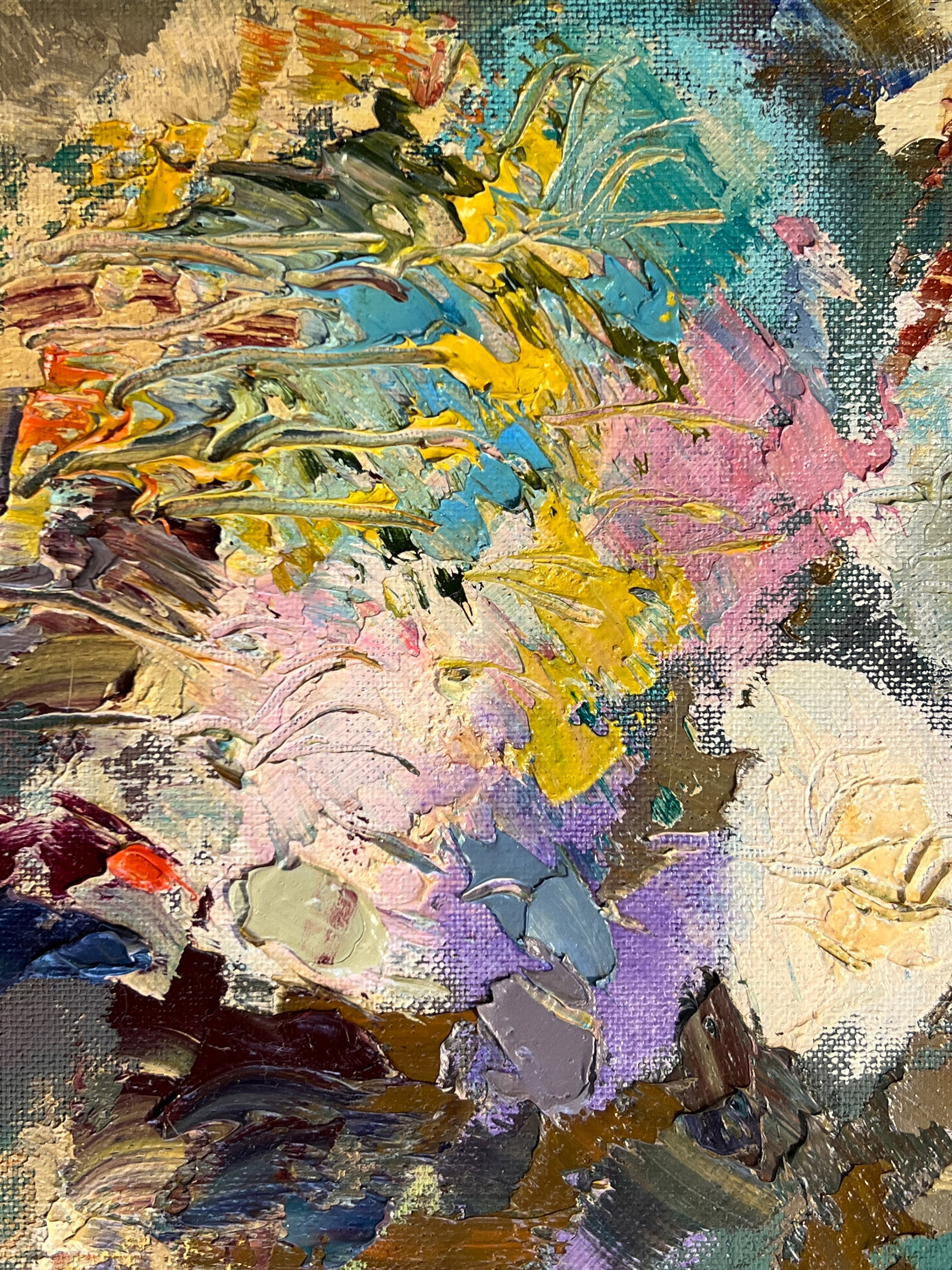 Abstract Oil painting with frame Lviv, Bernardine Monastery, Evening, Spring K. Leonid - 7