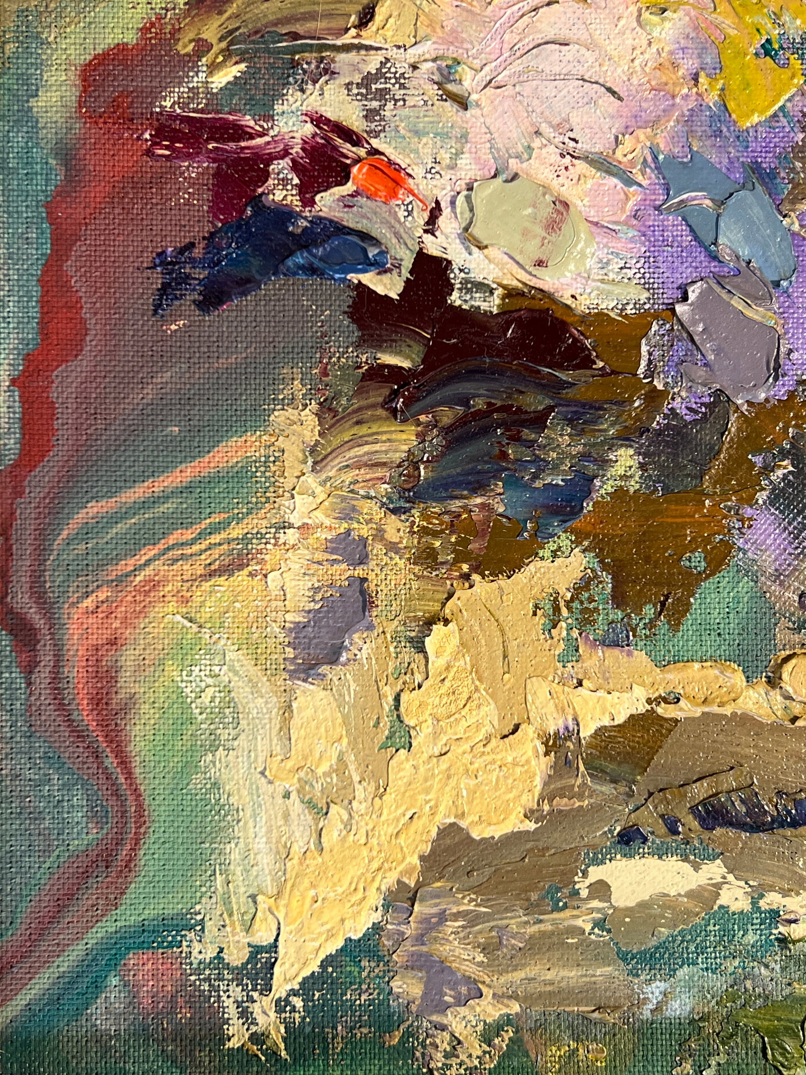 Abstract Oil painting with frame Lviv, Bernardine Monastery, Evening, Spring K. Leonid - 8