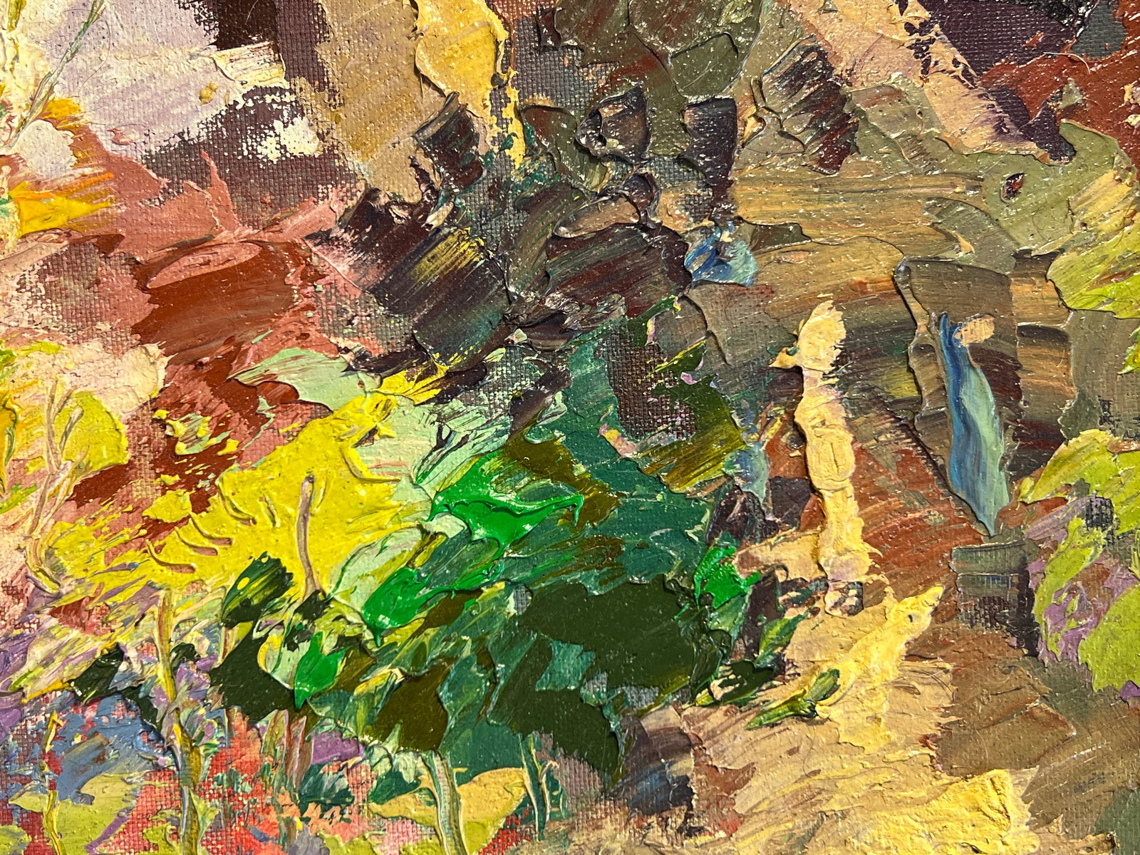 Abstract Oil painting with frame Lviv, Bernardine Monastery, Evening, Spring K. Leonid - 7