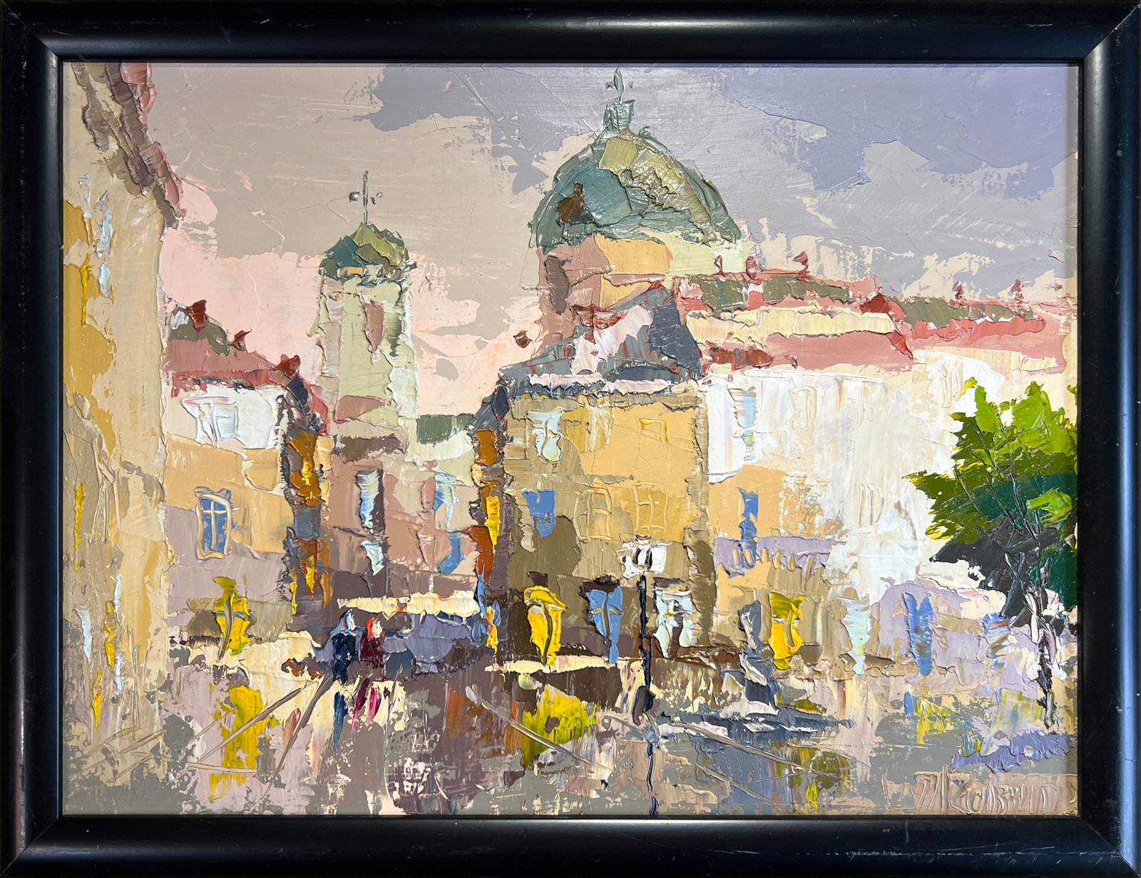 Oil painting with frame Lviv market square K. Leonid: Title: Oil painting with frame Lviv market square K. Leonid Description: 178KK Painter: K. Leonid Size: 30x40 cm/ 11.81x15.74 inches Components: oil, canvas, fiberboard Original painting CONDITION: ex