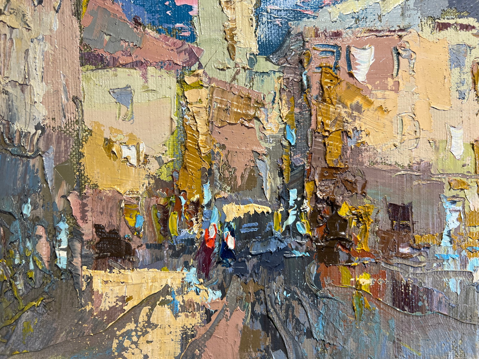 Oil painting with frame Lviv market square K. Leonid - 6