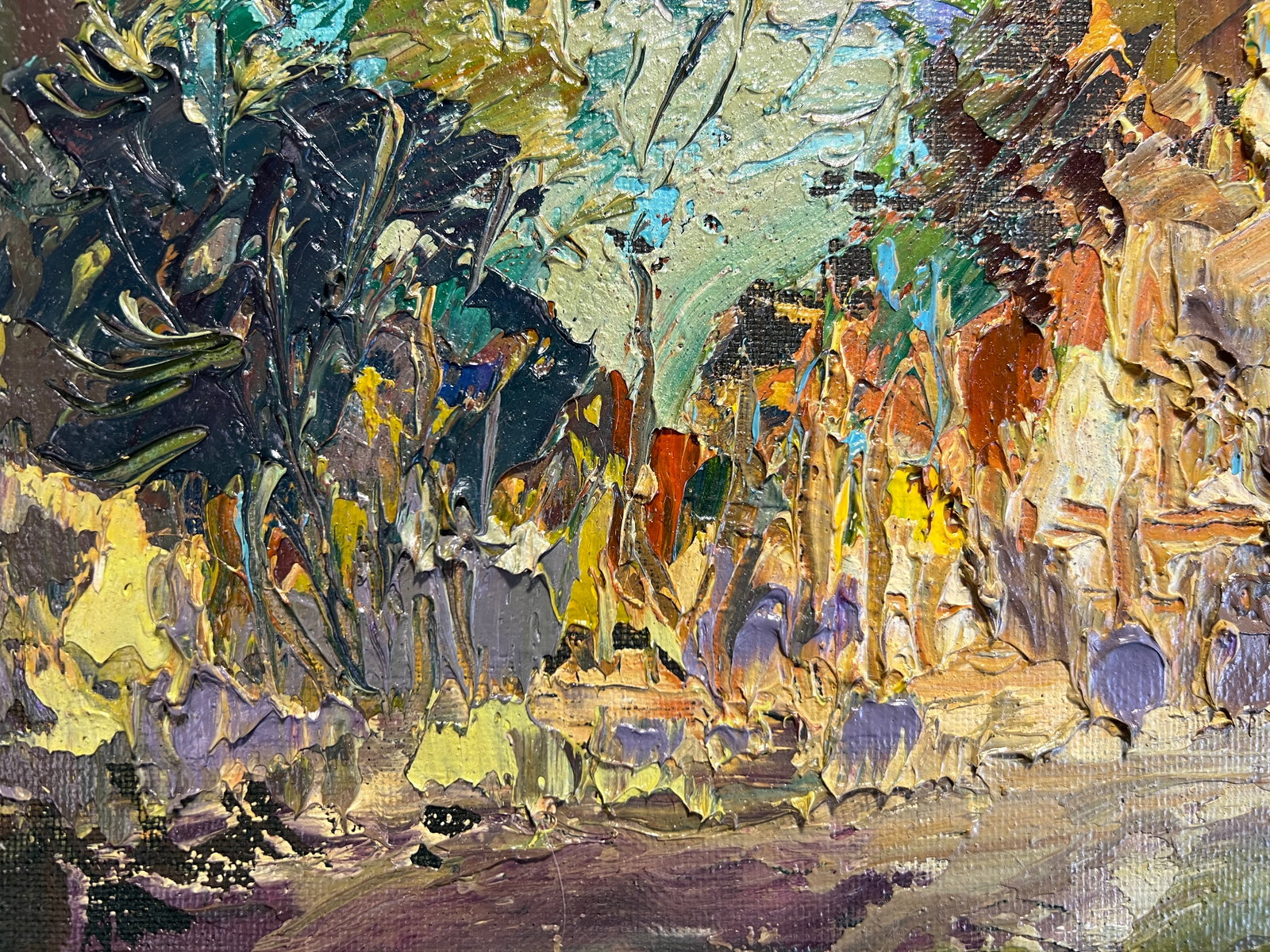 Abstract Oil painting with frame Lviv, Bernardine Monastery, Night K. Leonid - 8