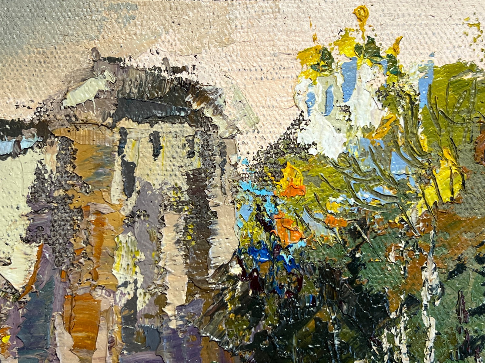 Oil painting with frame tourist city K. Leonid - 8