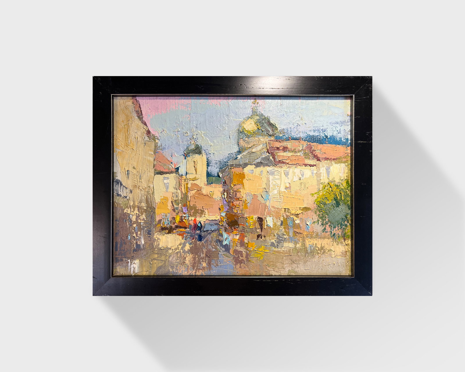 Oil painting with frame Lviv market square K. Leonid - 10