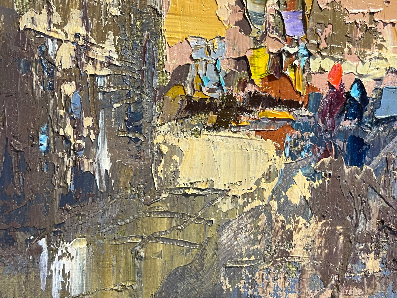 Oil painting with frame Lviv market square K. Leonid - 7