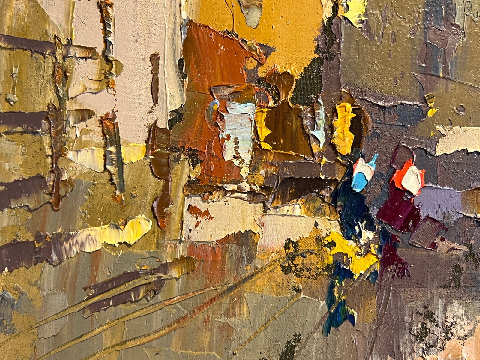 Oil painting with frame Lviv market square K. Leonid - 7