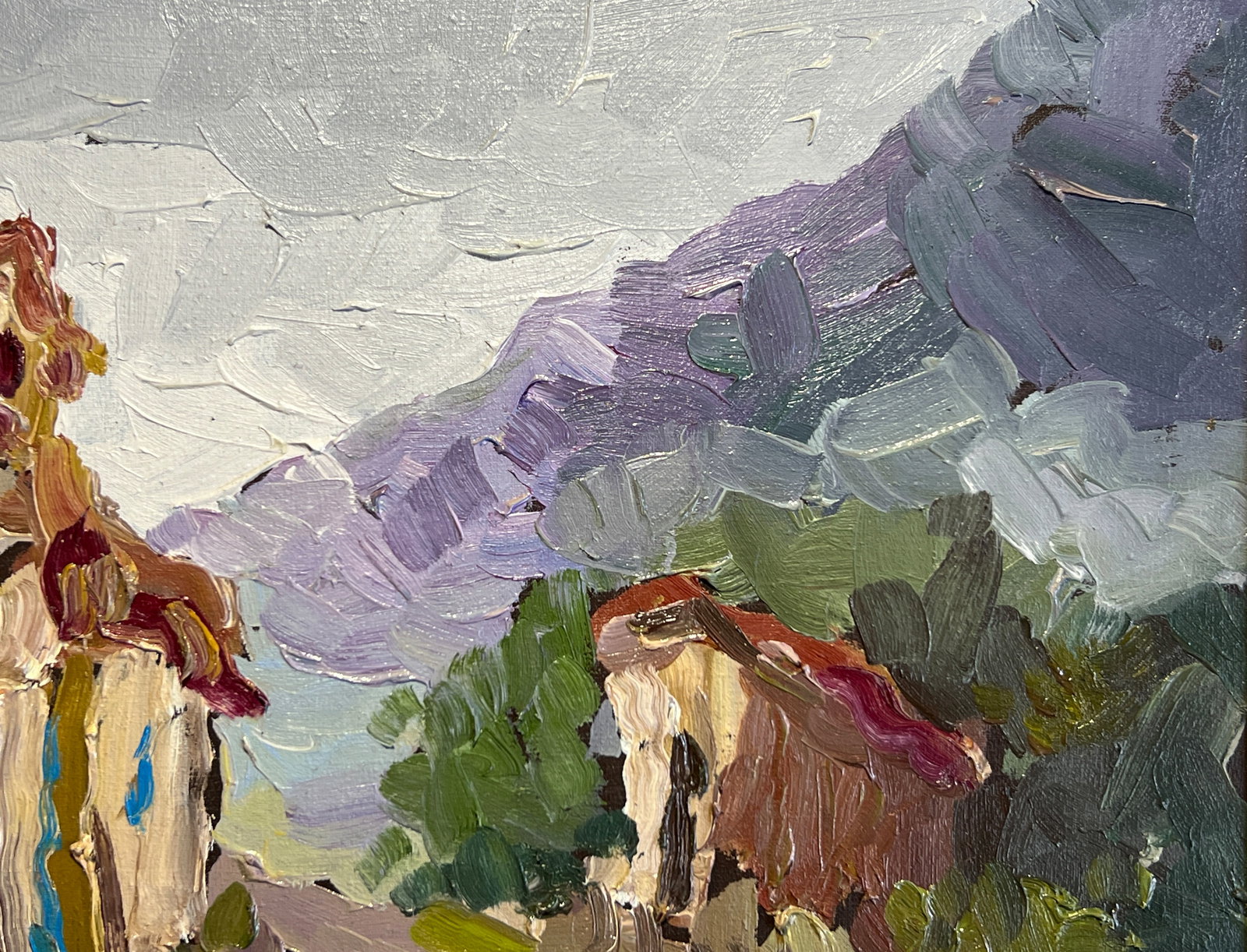 Oil painting with frame An old house in the Carpathians K. Leonid - 3