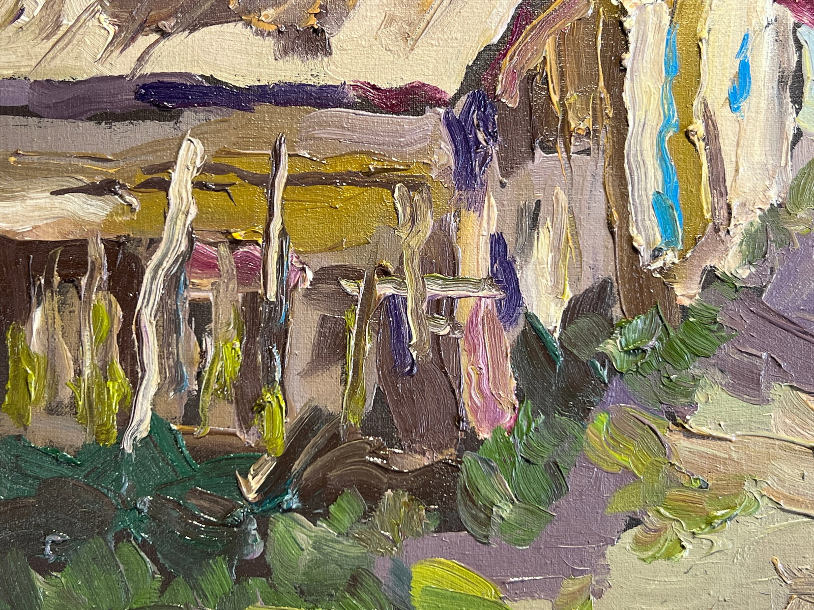 Oil painting with frame An old house in the Carpathians K. Leonid - 6