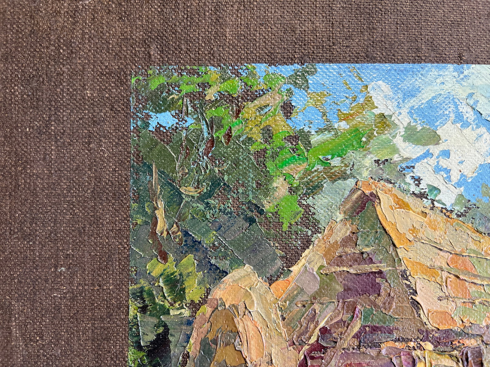 Oil painting with frame An old house K. Leonid - 3