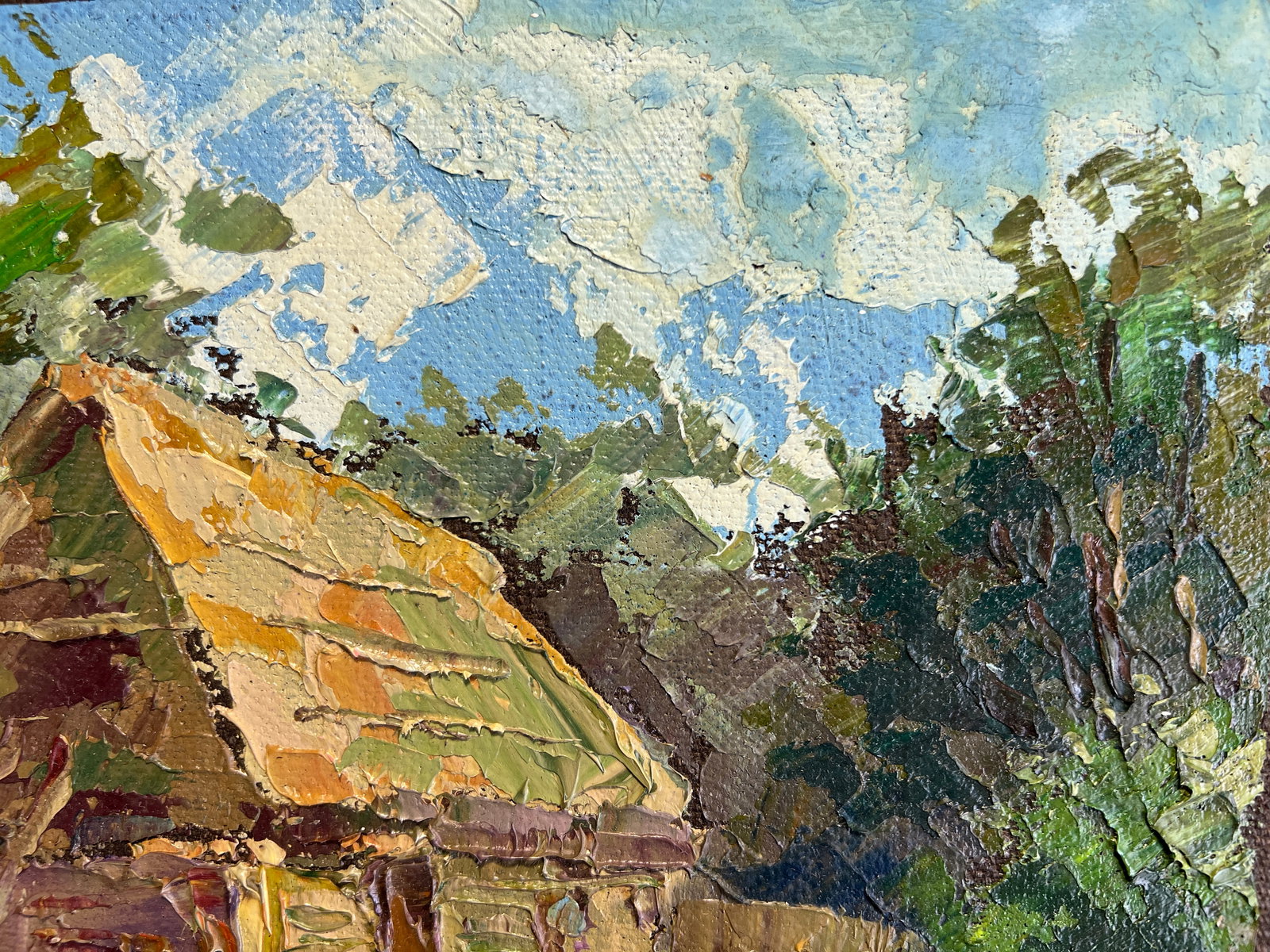 Oil painting with frame An old house K. Leonid - 6