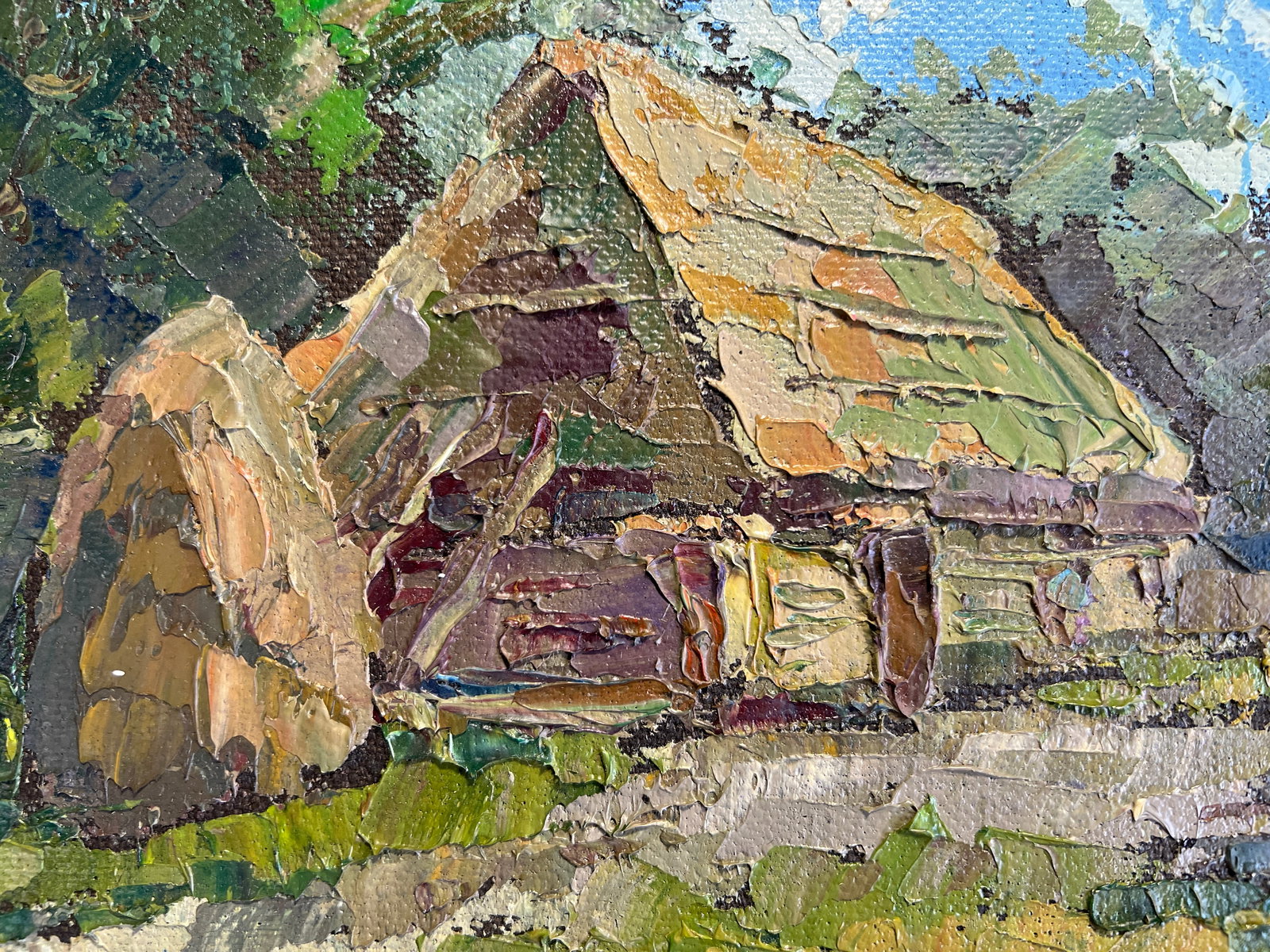 Oil painting with frame An old house K. Leonid - 7