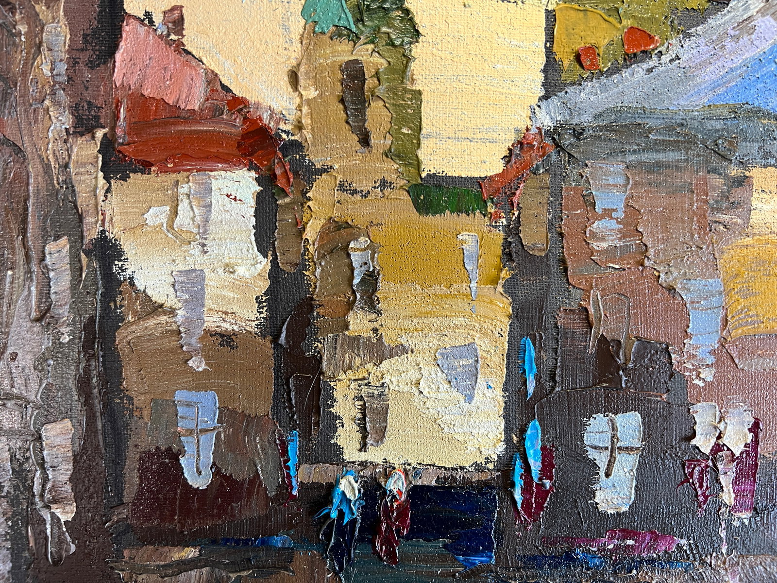 Oil painting with frame Lviv market square K. Leonid - 3