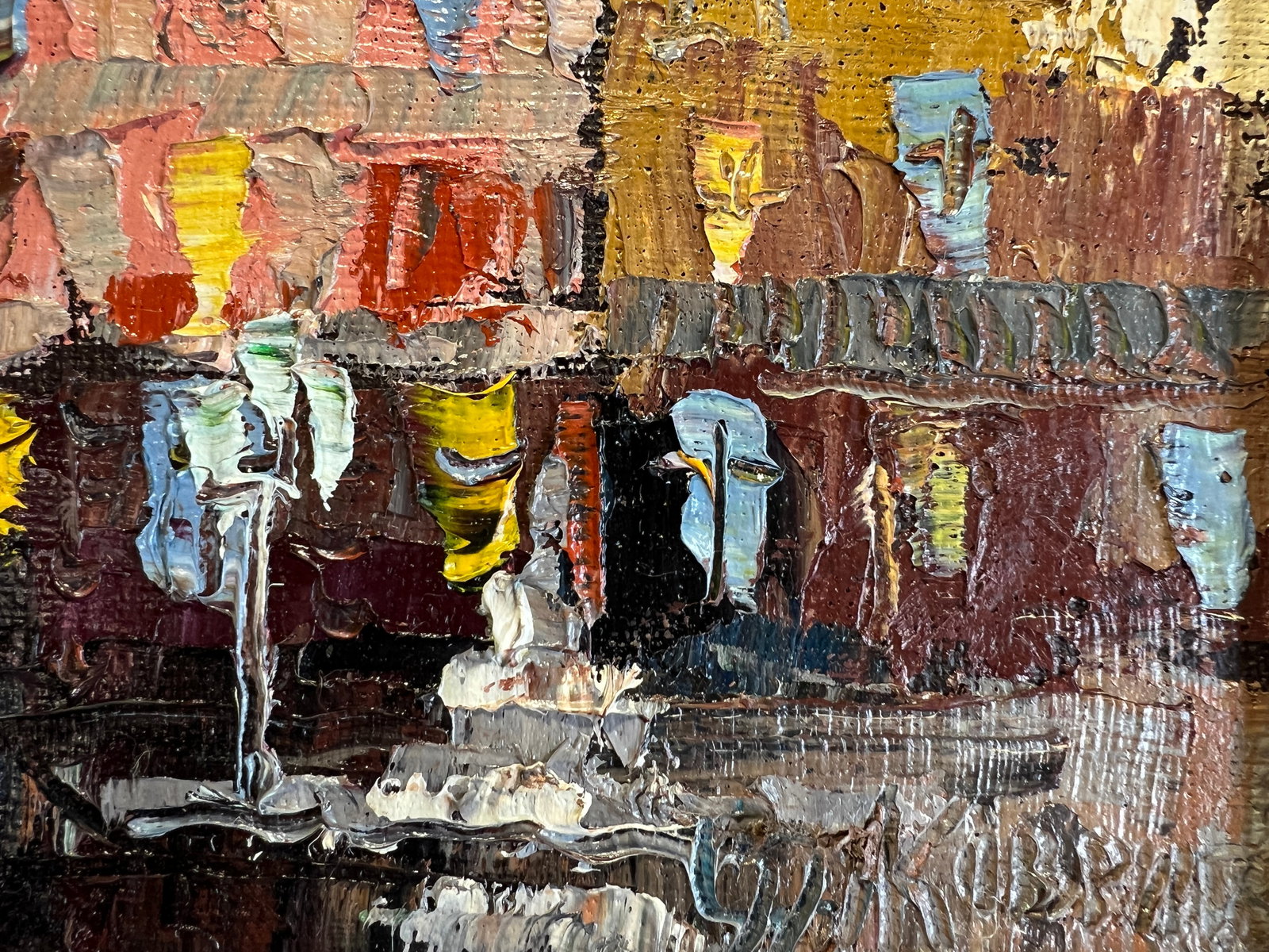 Oil painting with frame Lviv market square K. Leonid - 7