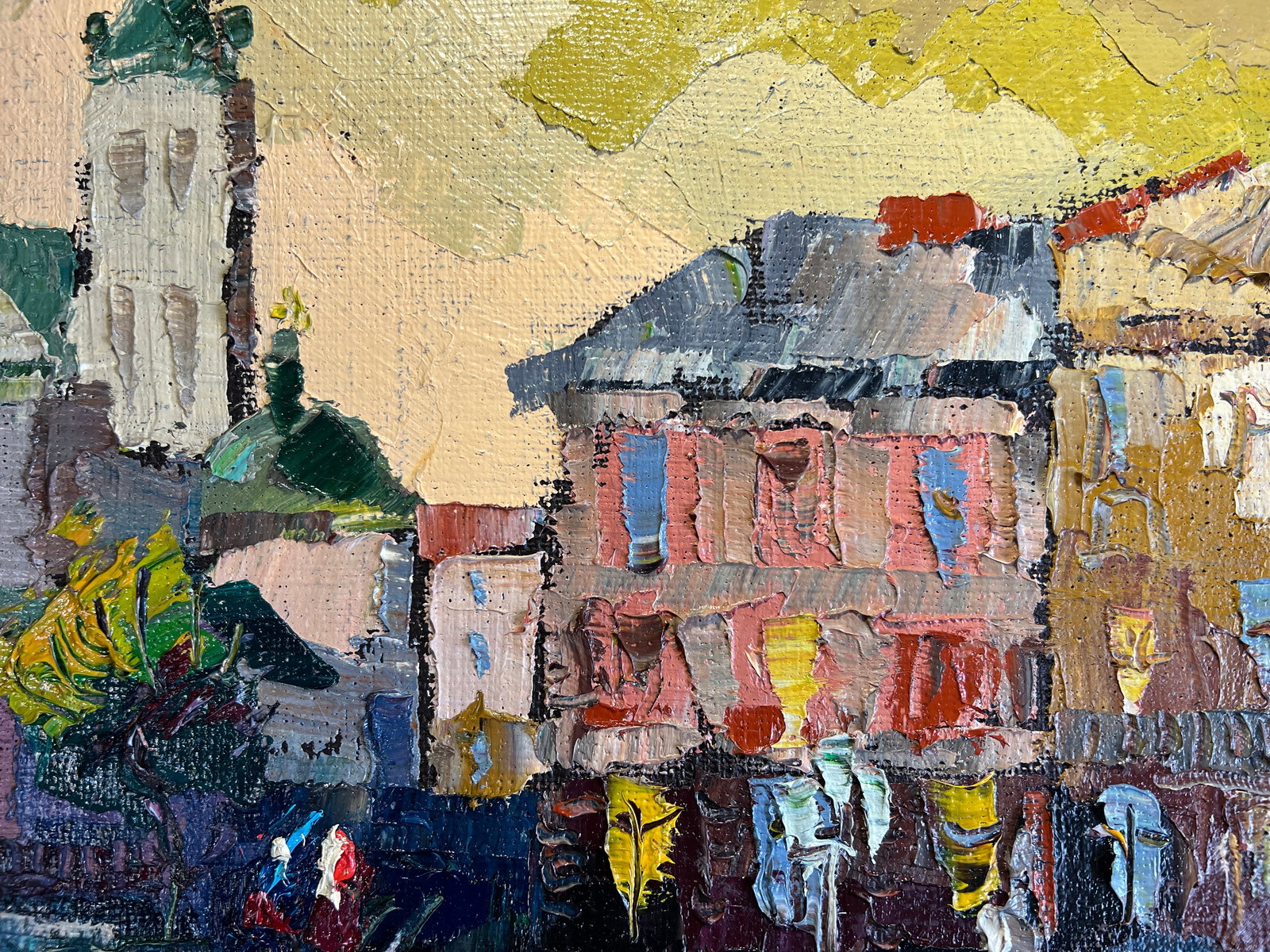 Oil painting with frame Lviv market square K. Leonid - 9