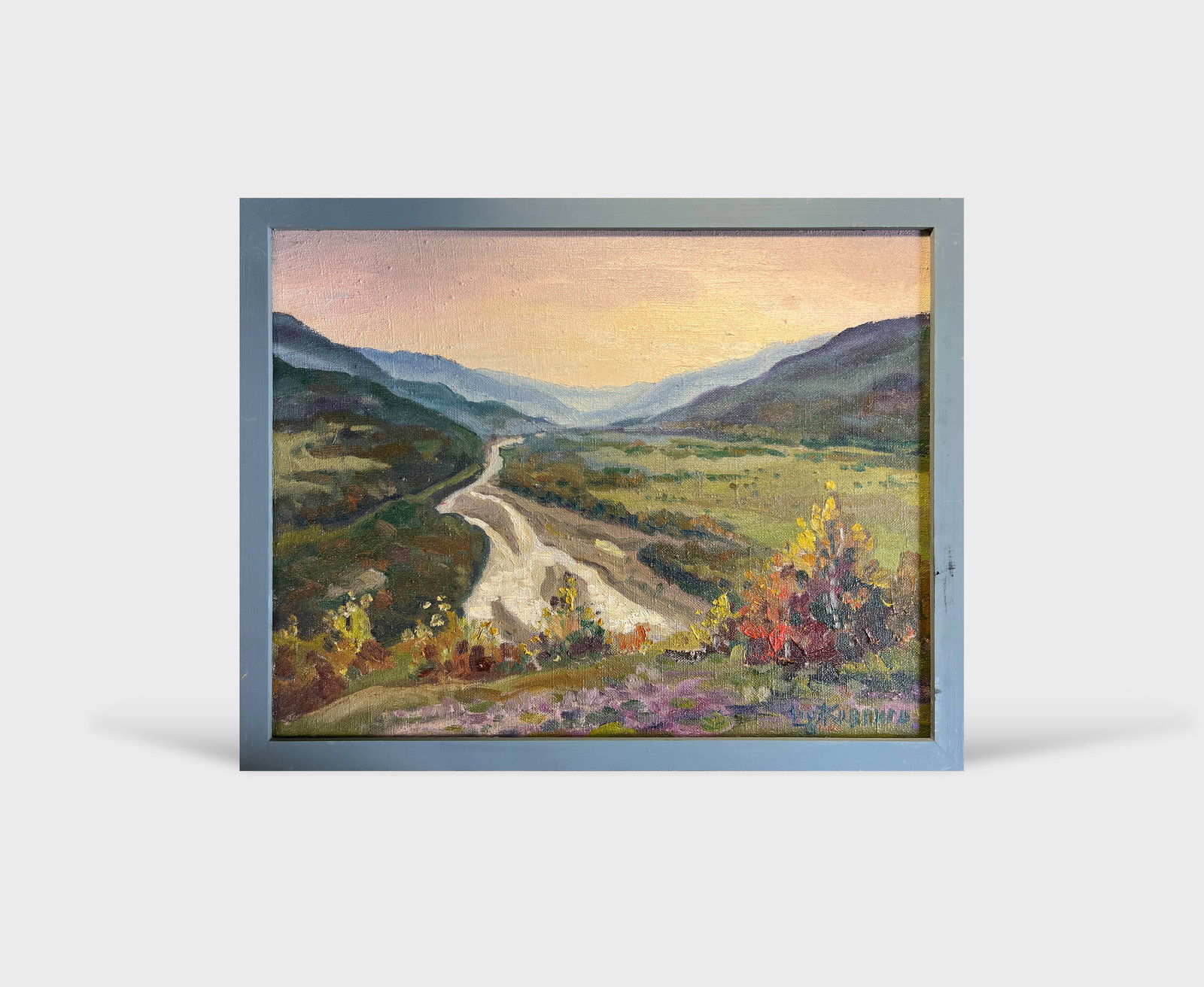 Oil painting with frame river in the Carpathians K. Leonid - 11