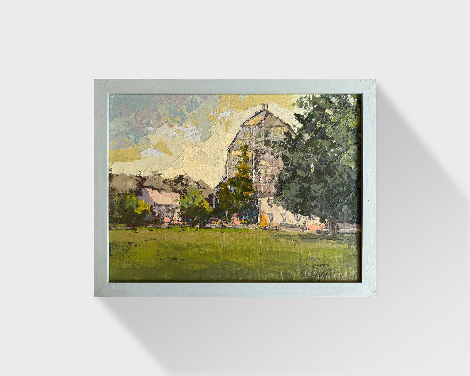 Oil painting with frame Botanical Garden of Lviv University K. Leonid - 7