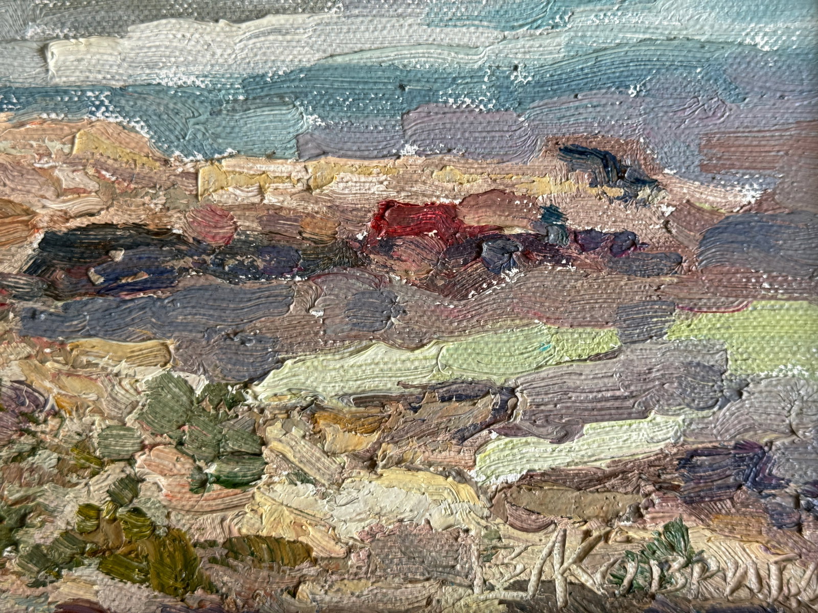 Oil painting with frame Black Sea promontory K. Leonid - 4