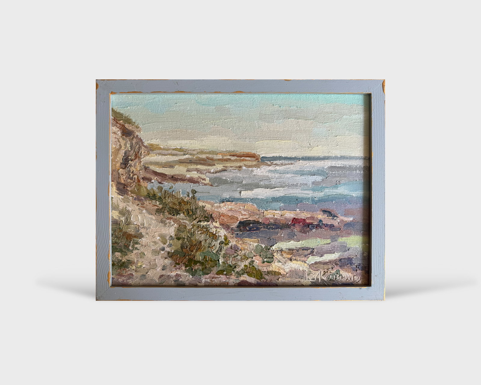 Oil painting with frame Black Sea promontory K. Leonid - 7