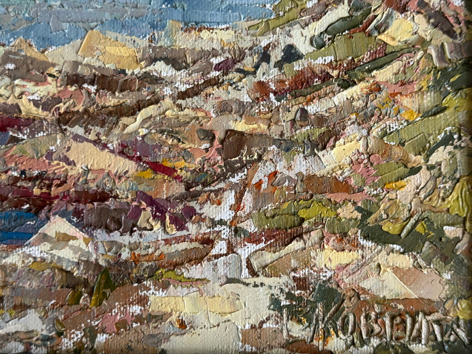 Oil painting with frame black sea coast K. Leonid - 3