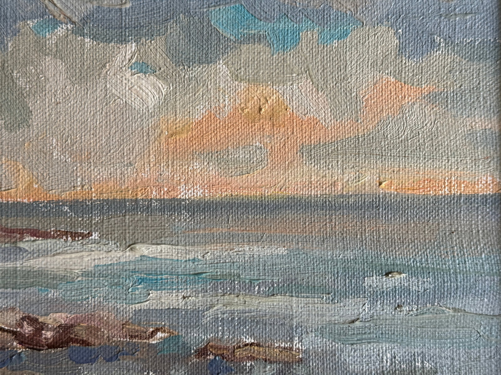 Oil painting with frame black sea coastline K. Leonid - 3