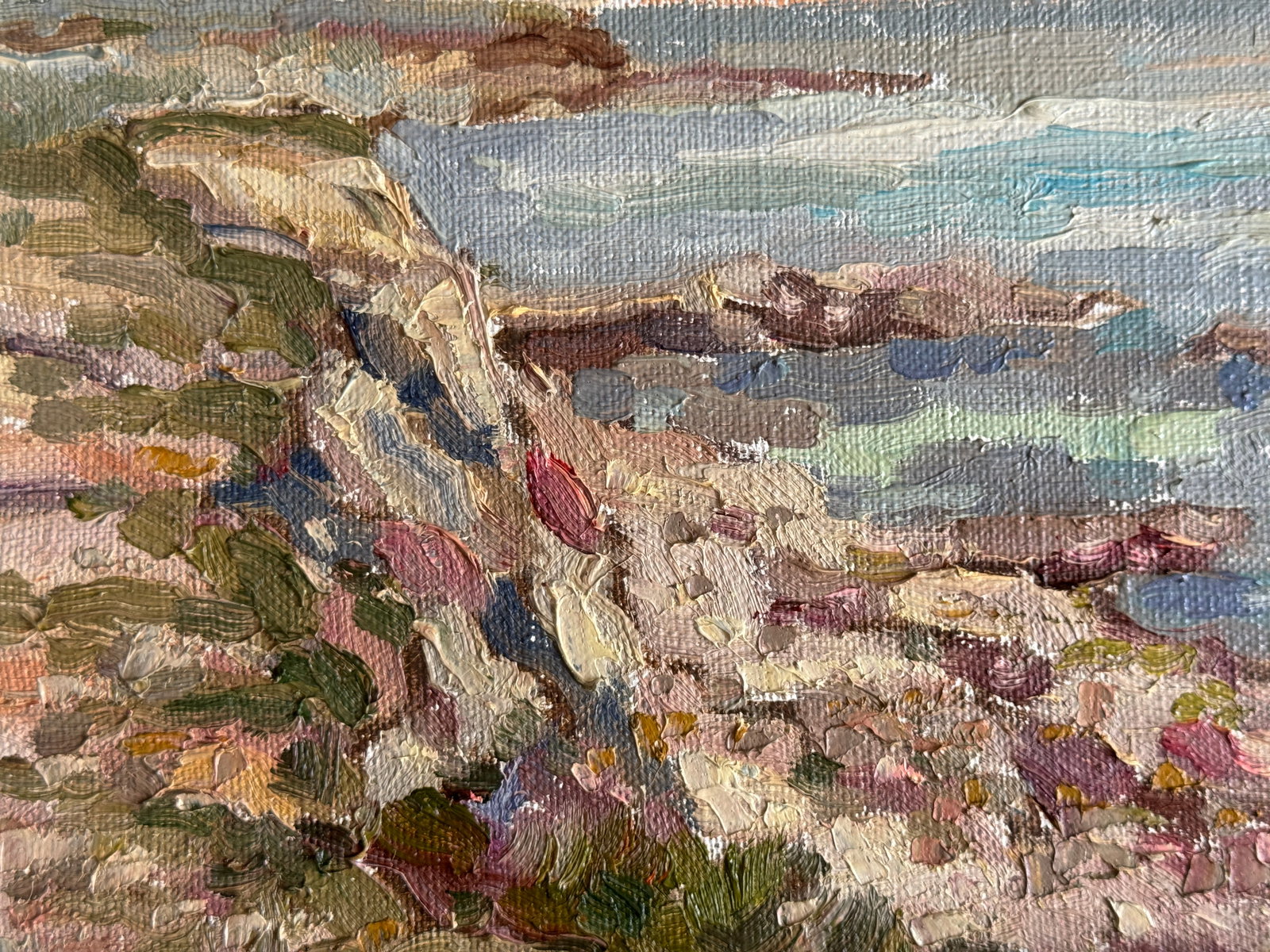 Oil painting with frame black sea coastline K. Leonid - 5