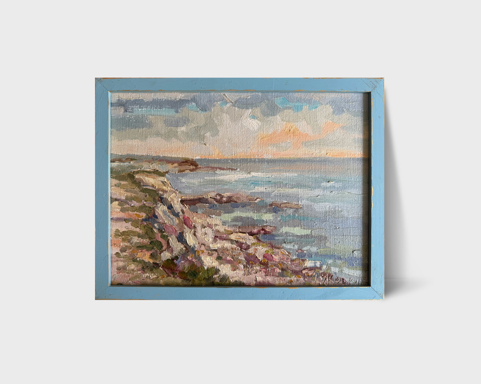 Oil painting with frame black sea coastline K. Leonid - 7