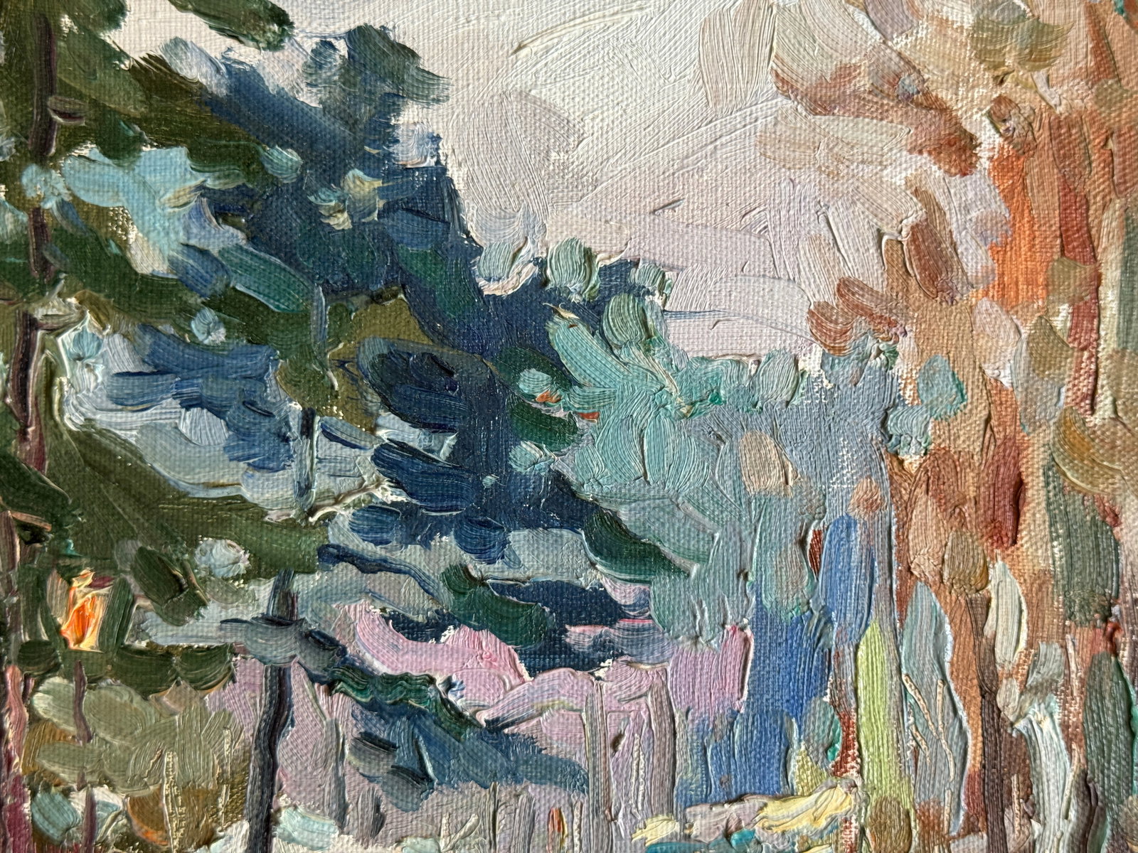 Oil painting with frame boulevard in the woods K. Leonid - 3