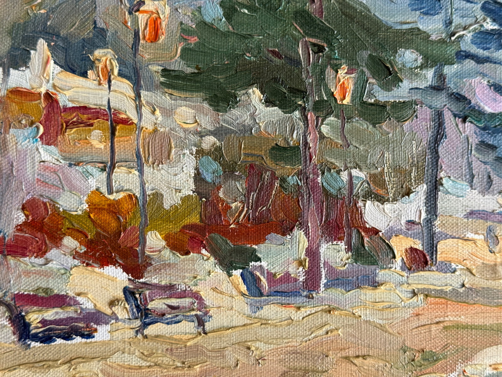 Oil painting with frame boulevard in the woods K. Leonid - 5