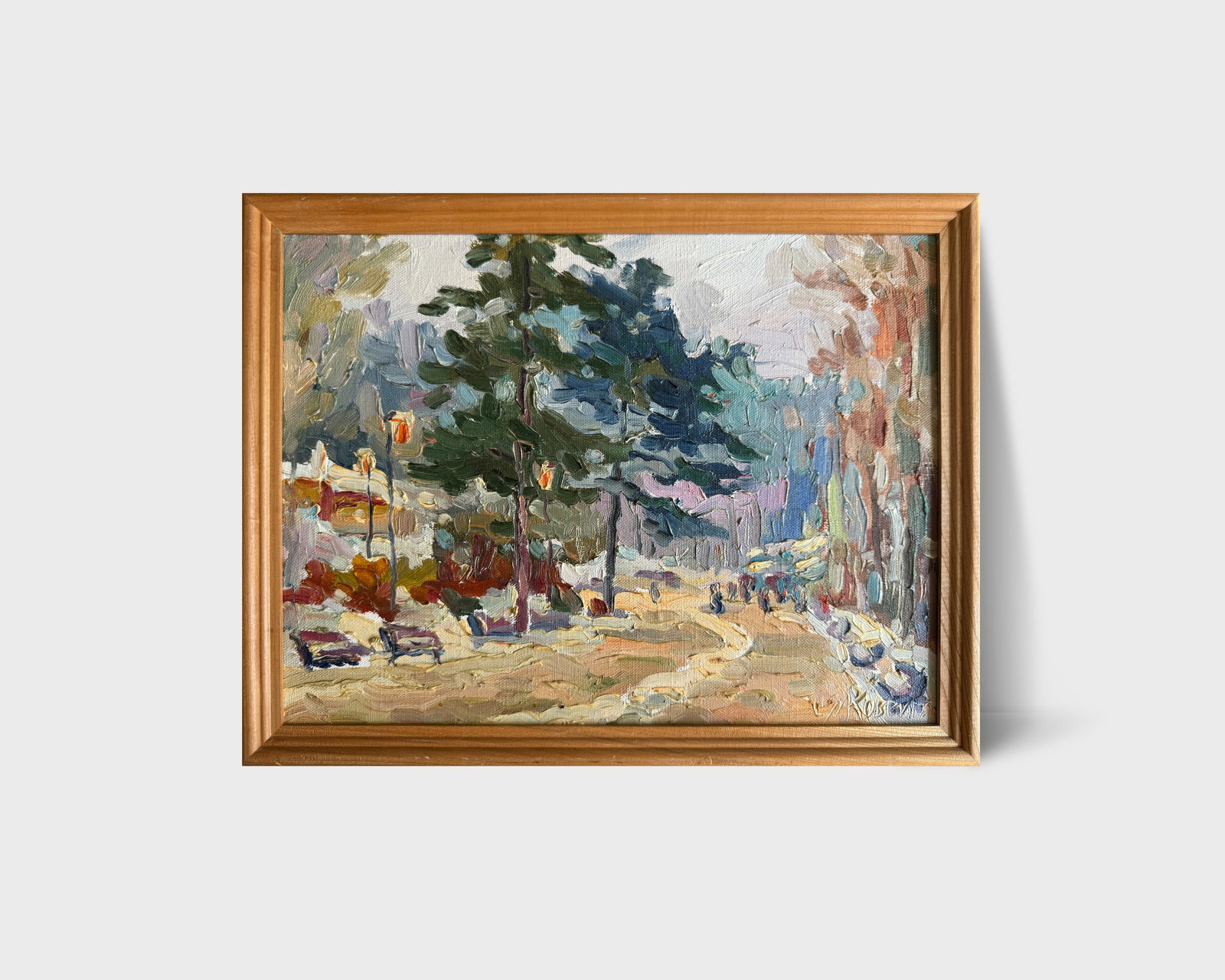 Oil painting with frame boulevard in the woods K. Leonid - 7