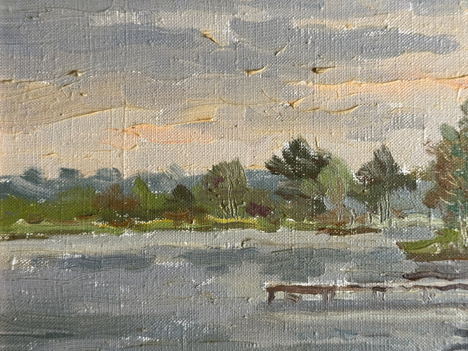 Oil painting with frame protected lake K. Leonid - 5