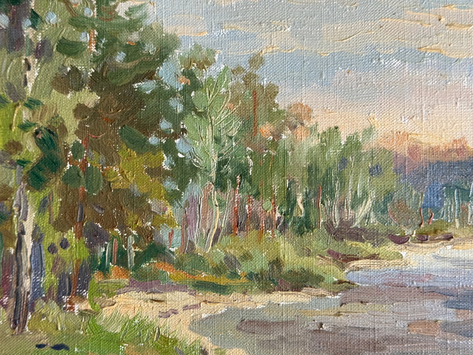 Oil painting with frame lake in the reserve K. Leonid - 2