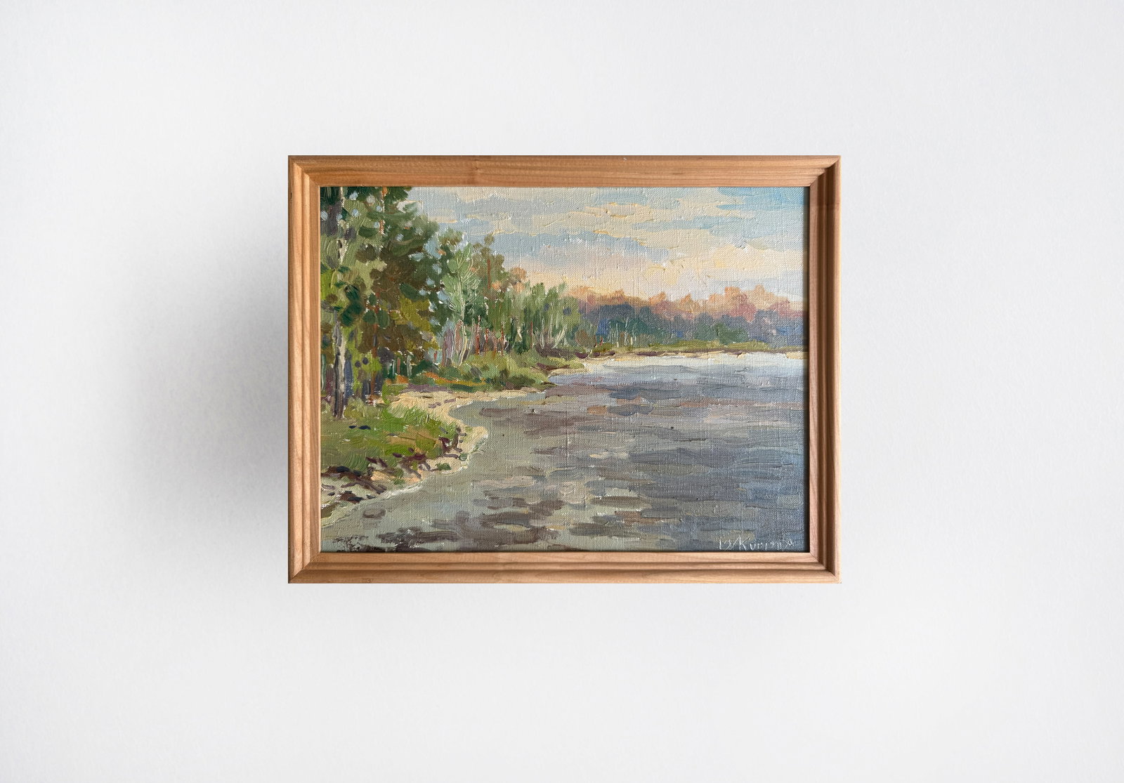 Oil painting with frame lake in the reserve K. Leonid - 7