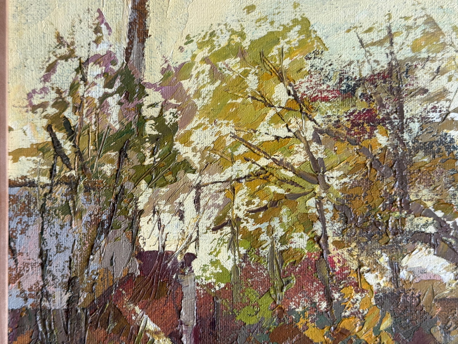 Oil painting with frame Botanical Garden in Lviv K. Leonid - 2