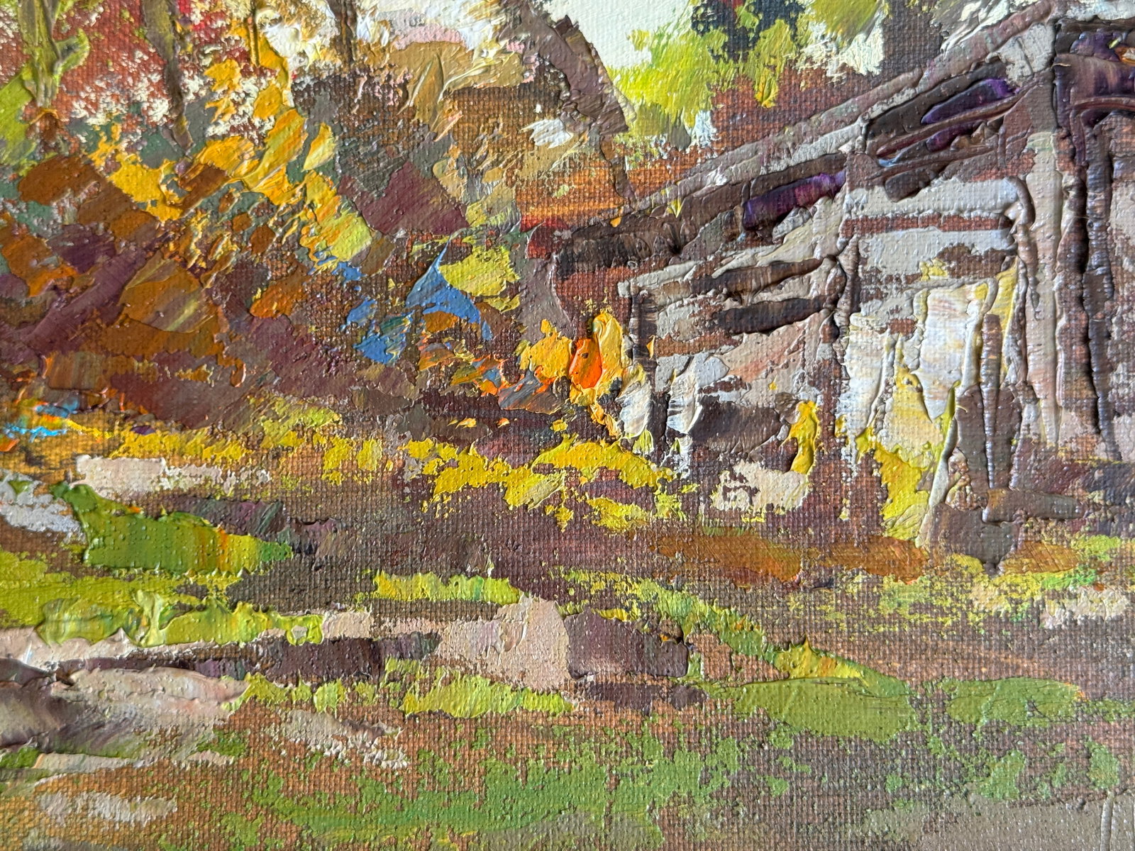 Oil painting with frame Botanical Garden in Lviv K. Leonid - 5