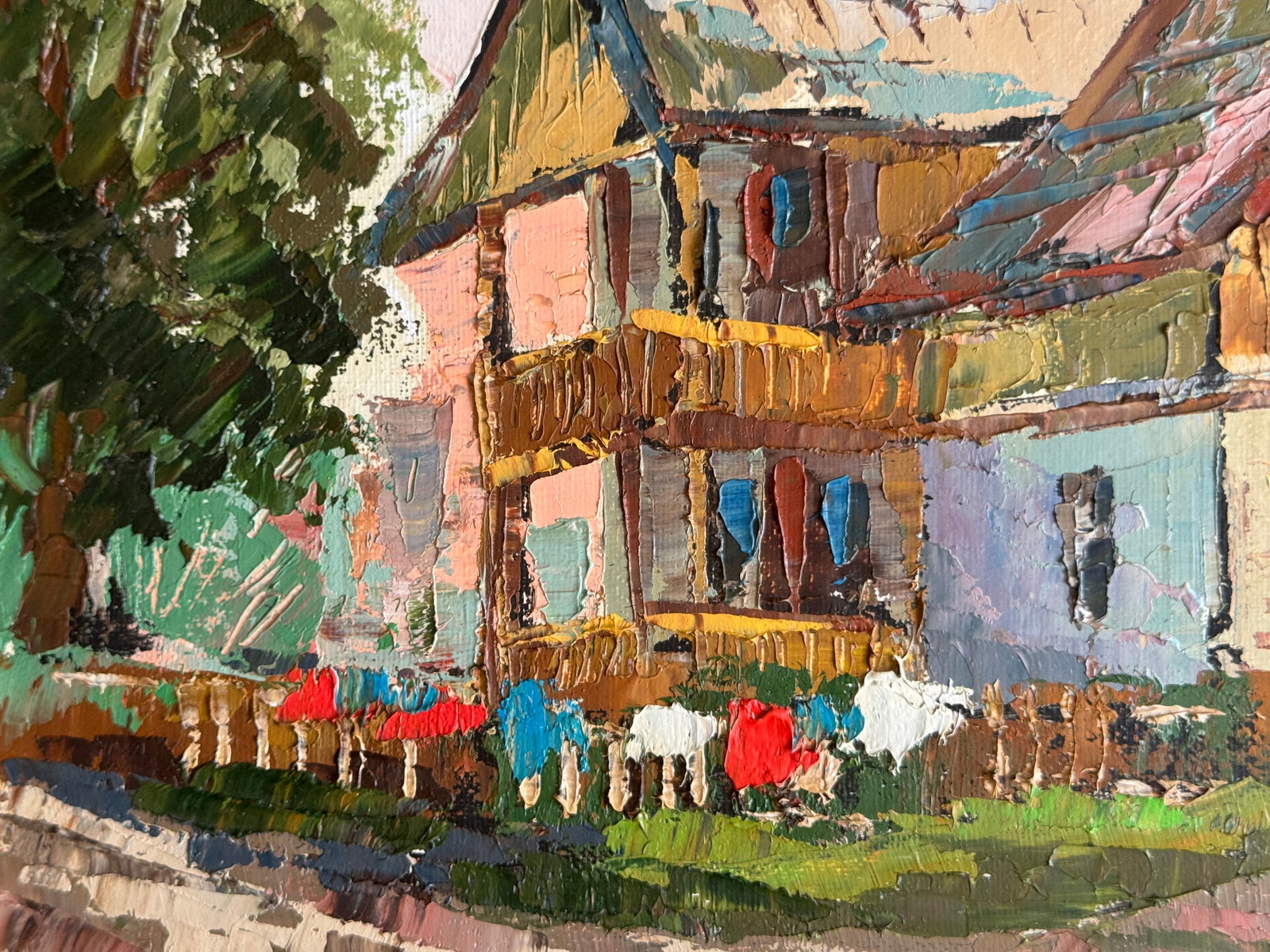 Oil painting with frame between high-rise buildings K. Leonid - 3