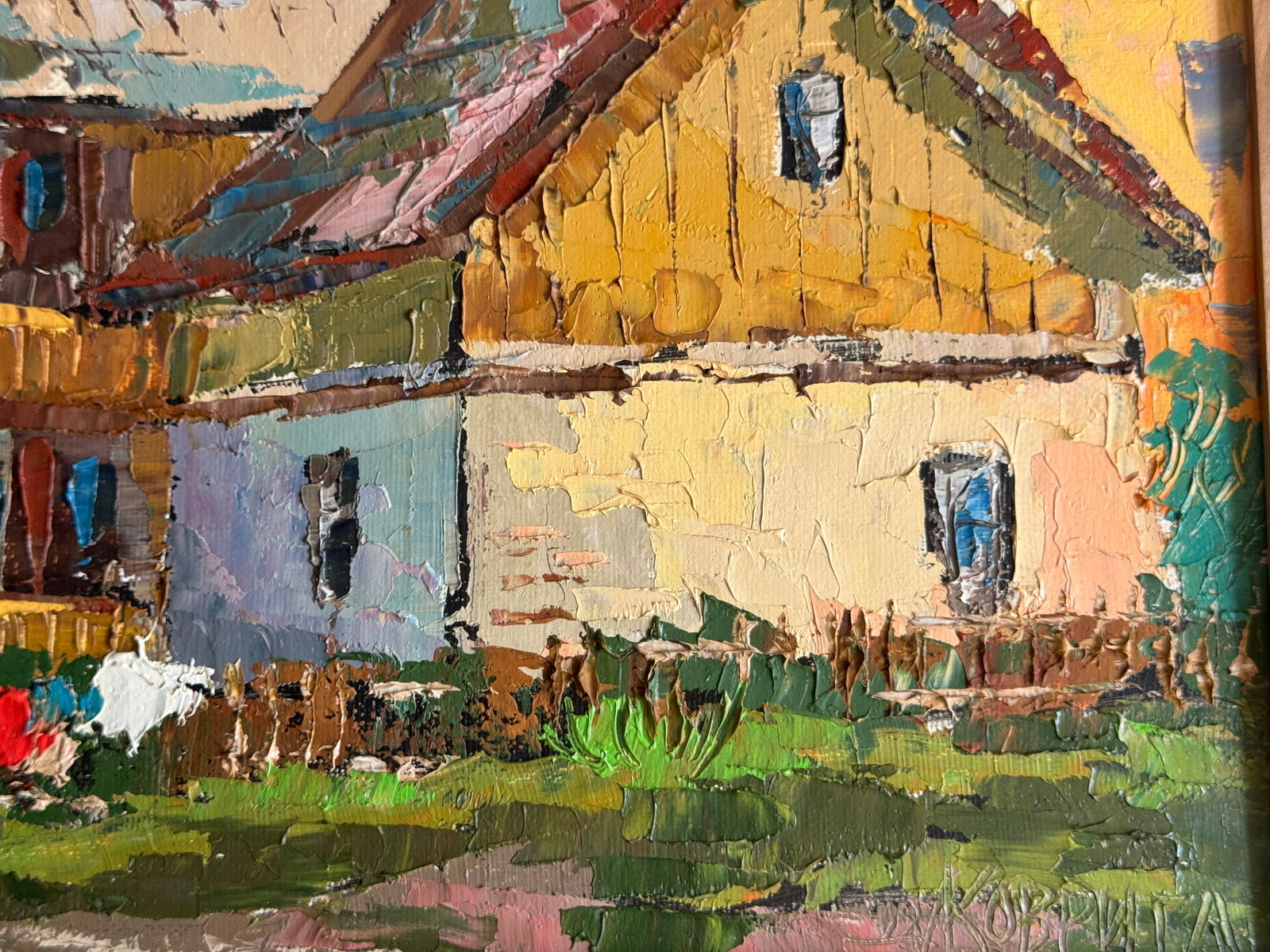 Oil painting with frame between high-rise buildings K. Leonid - 4